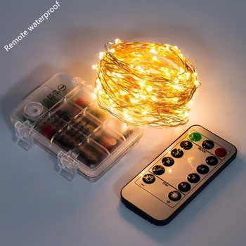 

LED waterproof remote control copper wire lamp outdoor garden lights aquarium lights party Christmas New Year decorations lig