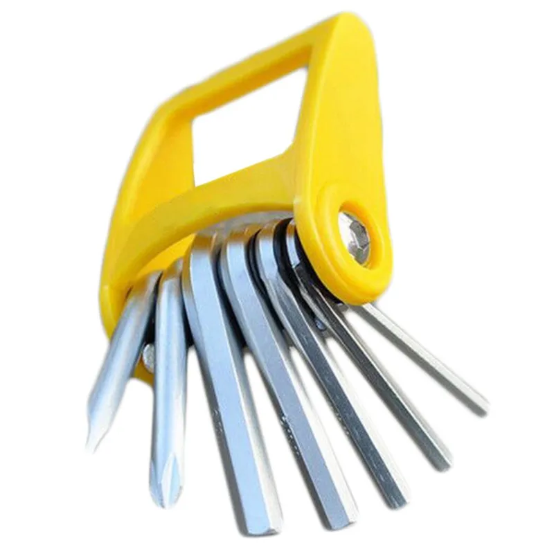 cheap 7 In 1 Bike Tools Bicycle Repair Tool Set Foldable Mountain Screwdrivers Nut Tools Hex Key Bicycle Multi Repairing Tool Kit Zi