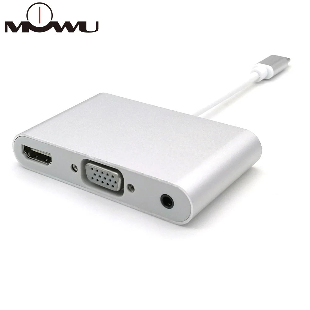 USB3.1 Тип C Thunderbolt 3 к HDMI VGA 3,5 мм аудио адаптер USB-C конвертер кабель для Macbook Chromebook samsung S8 9