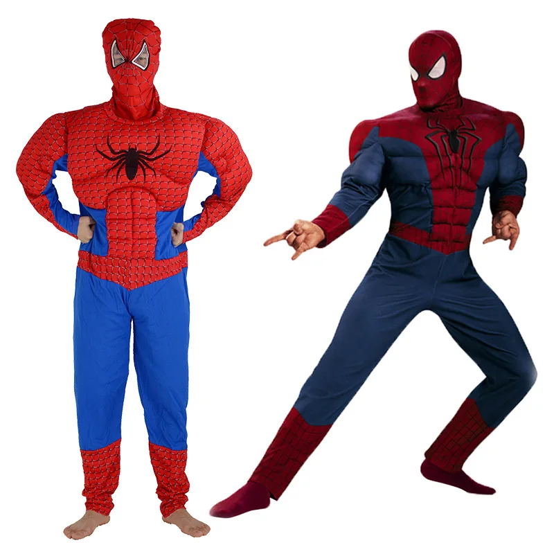 Карнавальный костюм для Хэллоуина; Spider-man персонажа из фильма; маскарадный костюм для взрослых; Мужская одежда для ролевых игр; полный комплект; Карнавальная одежда
