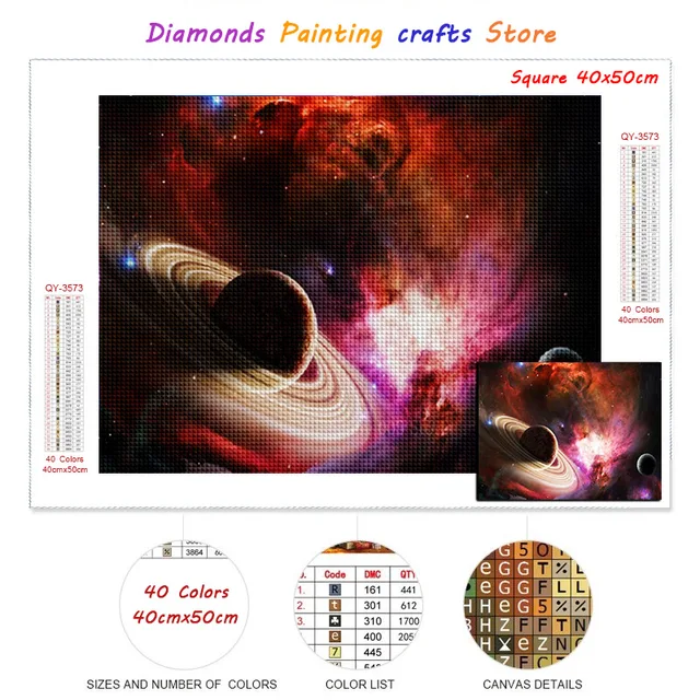 New AB Diamond Painting Universe Planet Full Square/Round Diamont Embroidery Sky Landscape Mosaic Galaxy Cross Stitch Home Decor H41-9