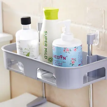

Toilet Bathroom Shelf Storage Organizer 1/2/3-Tier Wall Mount No Drilling Shower