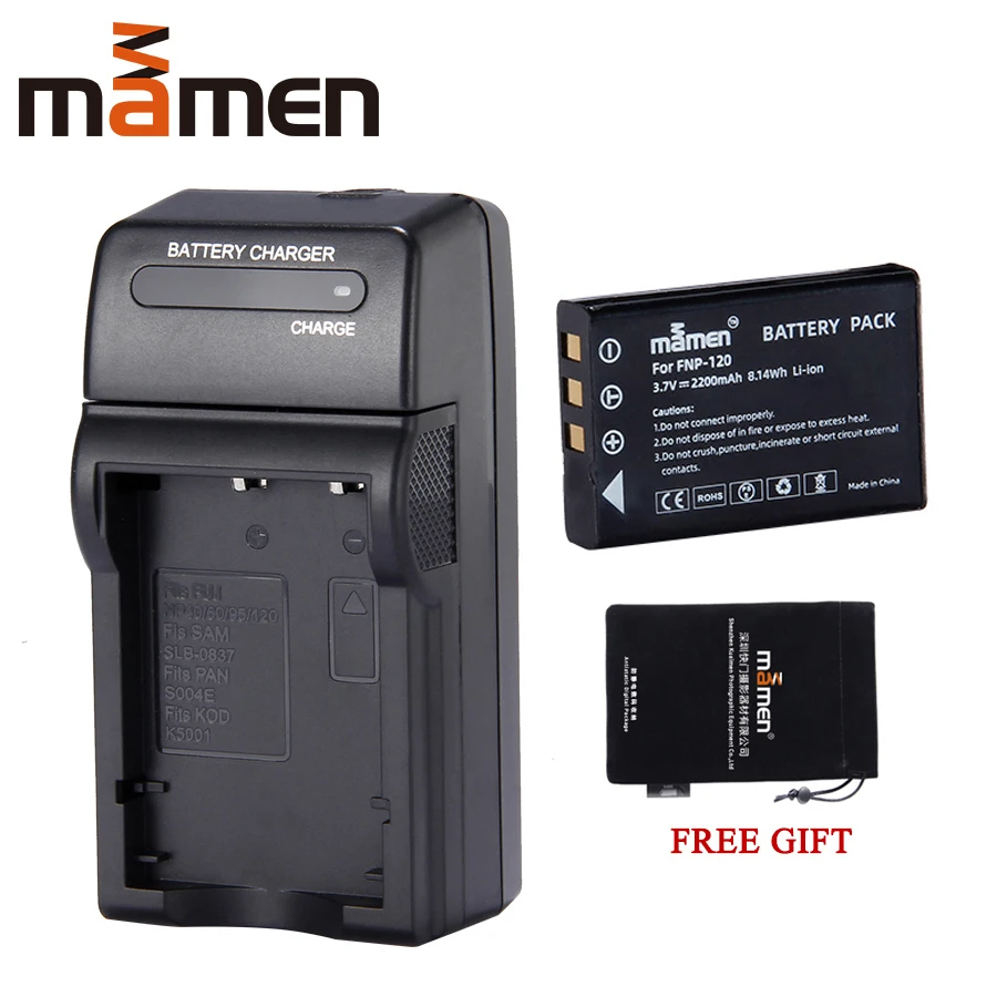 

Mamen NP-120 FNP-120 FNP120 NP120 Digital Battery Pack + Single Charger for Fujifilm FinePix F10 F11 M603 MX4 Camera Batteries