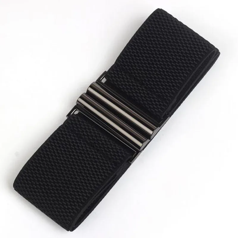YELITE Новинка; feminino estiramento elastico largo espartilho cintura cintos fivela de metal prata tecido cinta feminino; декоративный ремень - Цвет: 1