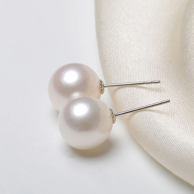 Professional Supplier Loose Wholesale 3A Freshwater Pearl 925 Silver Jewelry Natural Round Fresh Water Pearl Stud Earring