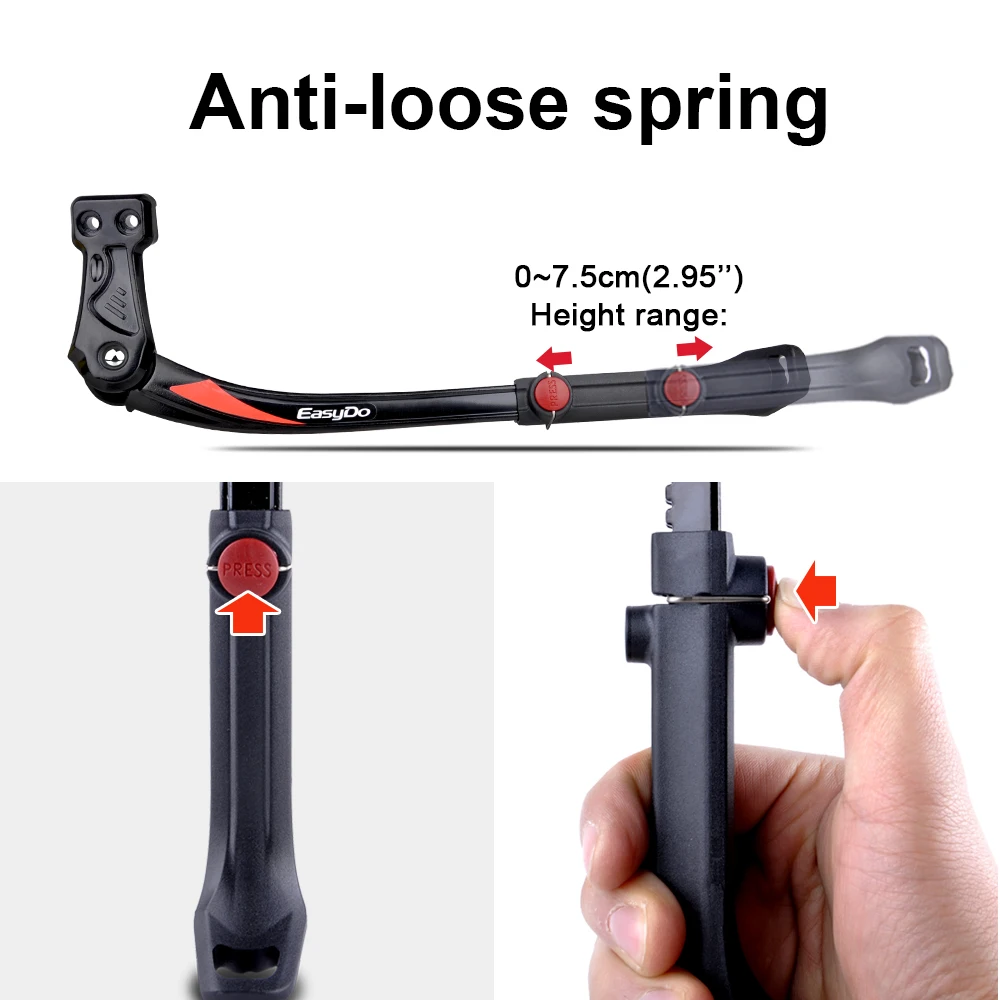 Фото EasyDo Регулируемая подставка для велосипеда MTB стойка для парковки поддержка боковая подставка для велосипеда 24 26 27,5 29in №3