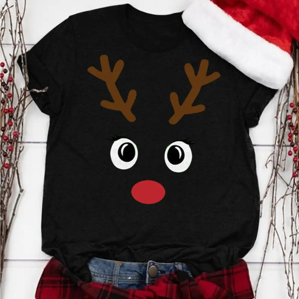 Рождественские топы, футболка с принтом, женские топы, футболки с длинным рукавом, топы 5XL, топы для девушек, осенняя уличная одежда, Женская Повседневная футболка