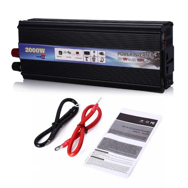 Inversor de corriente para coche, gran oferta, 1000W, 2000W, CC 12V a CA 220V, para de coche, fuente de poder, con interruptor de carga|inverter 220v 2000w|12v 220v 2000w2000w car