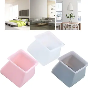 

4 Pcs Square Furniture Silicon Protection Cover Anti-slip Bottom Pads Table Feet Floor Protectors Anti-Scratch Noise Reduction