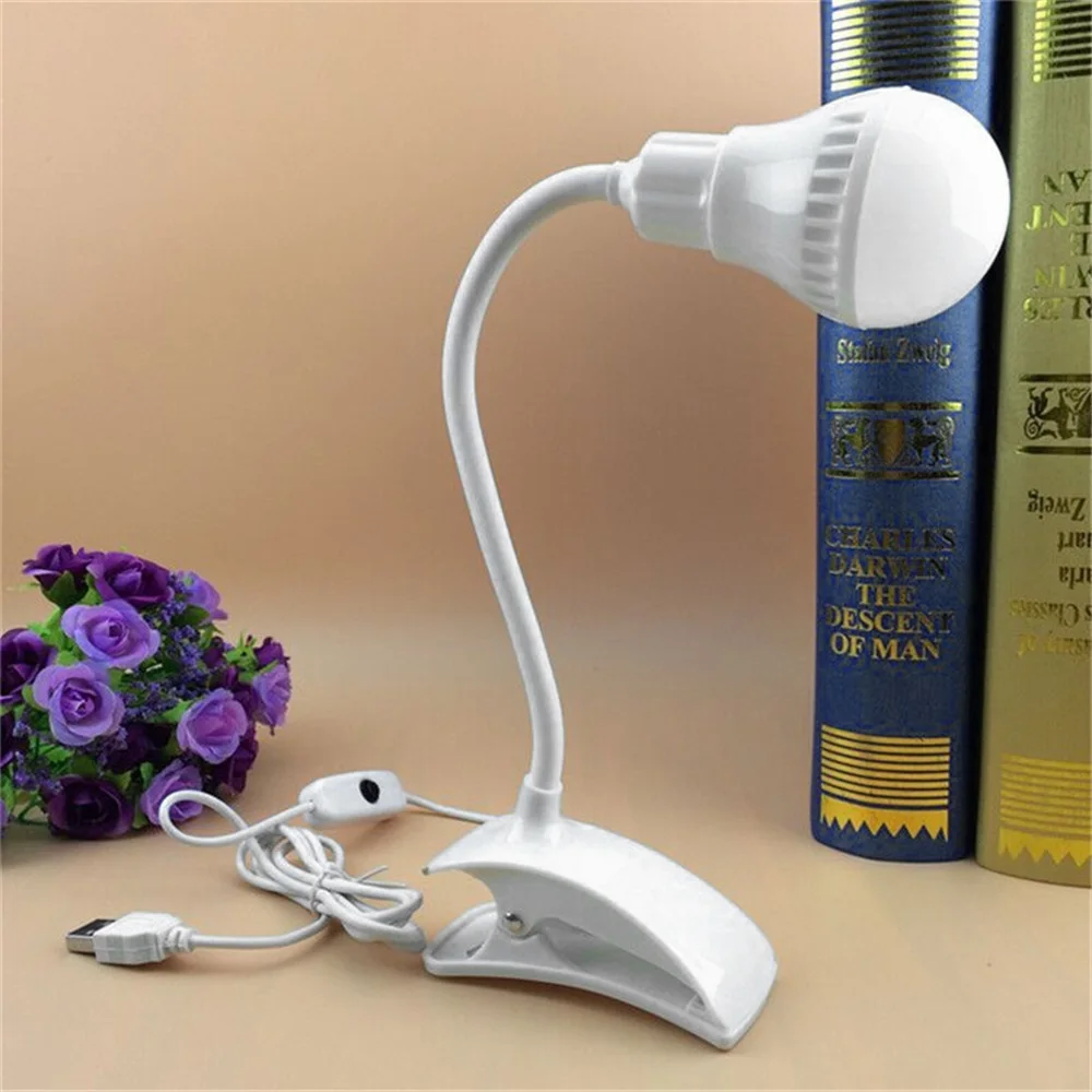 Creative Led Desk Lamp Flexible USB Clipper Clip Eye Protection Student Study Reading Light Portable Bedside Table Lamp