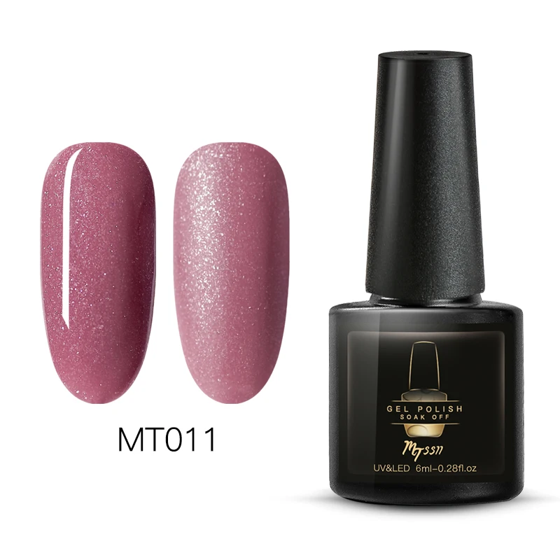 Mtssii 6ml Rose Gold Gel Nail Polish Glitter Sequins Soak Off UV Gel Varnish Color Nail Gel Polish UV Nail Gel Manicure Lacquer - Цвет: FFS05475