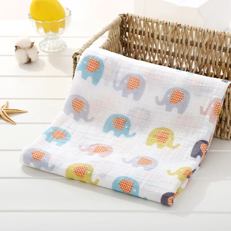 4 слоя бамбукового хлопка детское муслиновое одеяло пеленки мягкие одеяла для новорожденных Ванна марлевые детские спальные принадлежности чехол для коляски - Цвет: 2 Layers