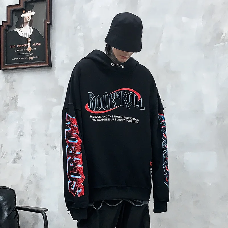 High Street Funeral Ретро Рок Burr старый промытый хип хоп толстовки с капюшоном для мужчин и женщин повседневный Топ