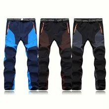 Модные осень-зима Для мужчин на открытом воздухе Пеший Туризм штаны для девочек; теплые ветрозащитные Водонепроницаемый спортивные Повседневное треккинг брюки M-3XL EI