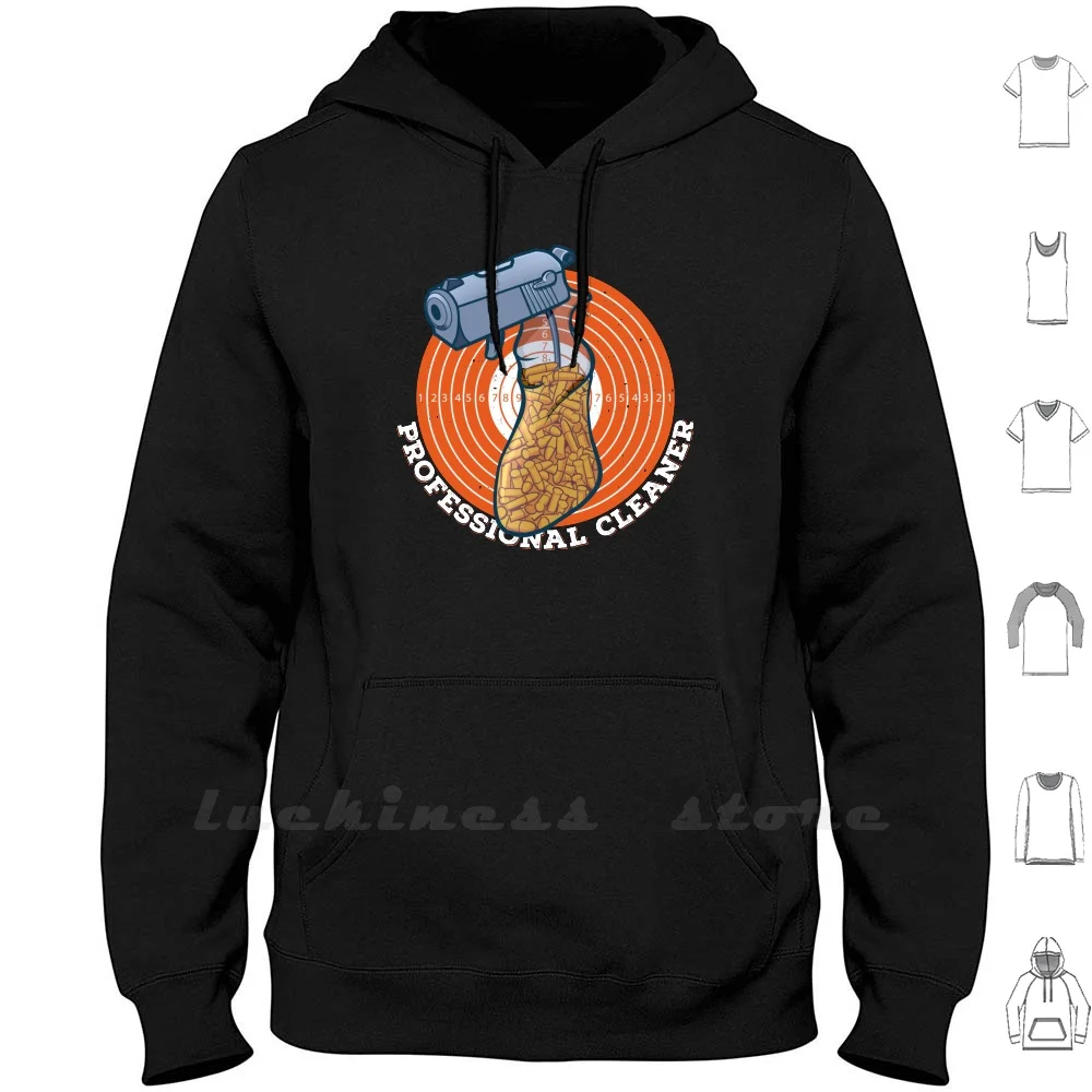 Professional Cleaner Hoodie Cleaner Manica Lunga Contract Killer Gun Bulls Mercary Hitman Funny Ironic Pun