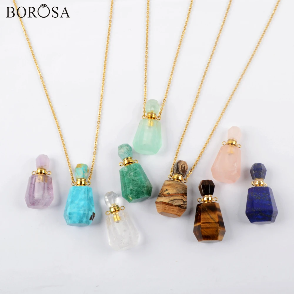 BOROSA 3 шт. 26 дюймов Натуральные драгоценные камни камень парфюмерный флакон