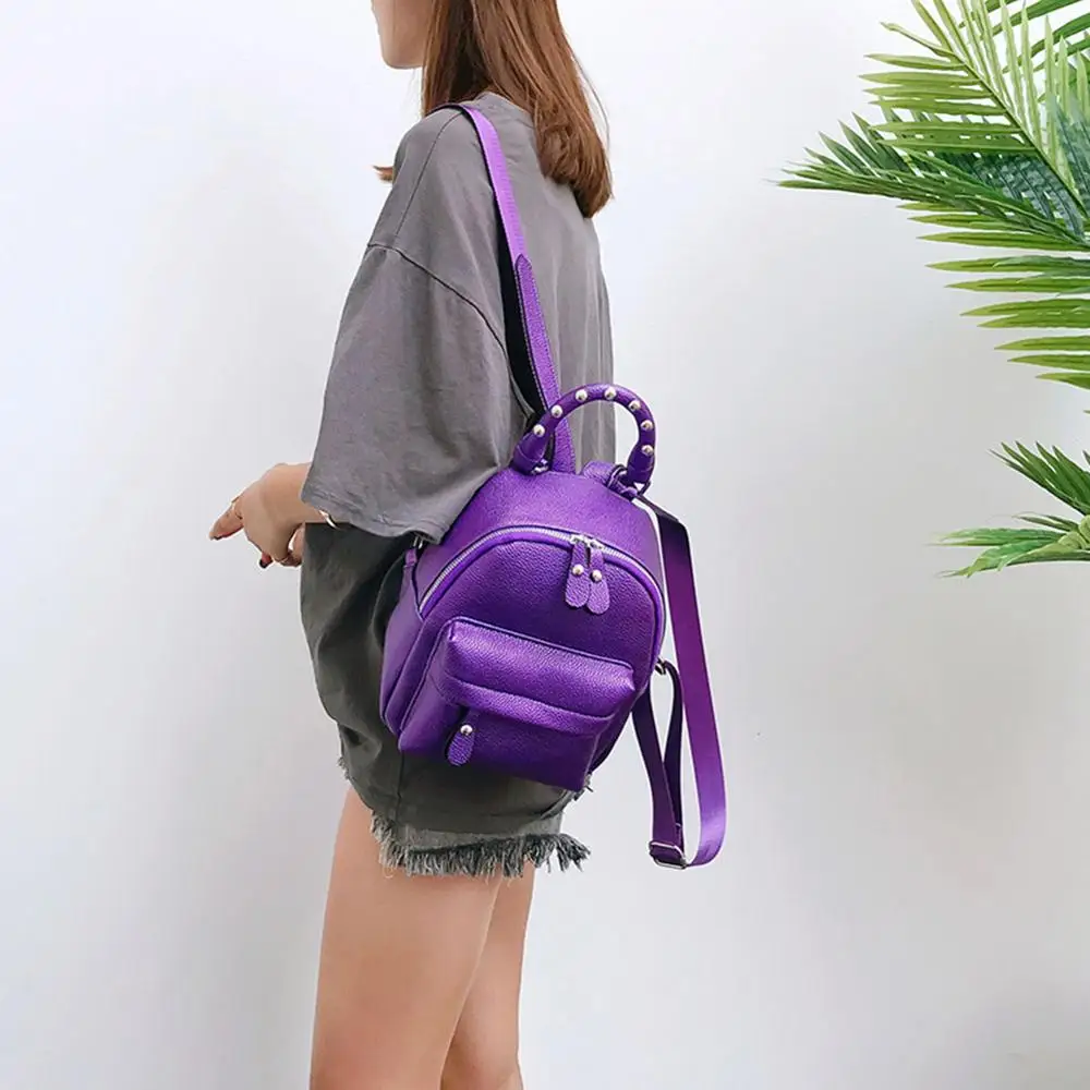 Модный мини-рюкзак для девочек-подростков в консервативном стиле из искусственной кожи, сумки для путешествий, женский рюкзак Mochila Feminina, черный/коричневый/розовый/белый