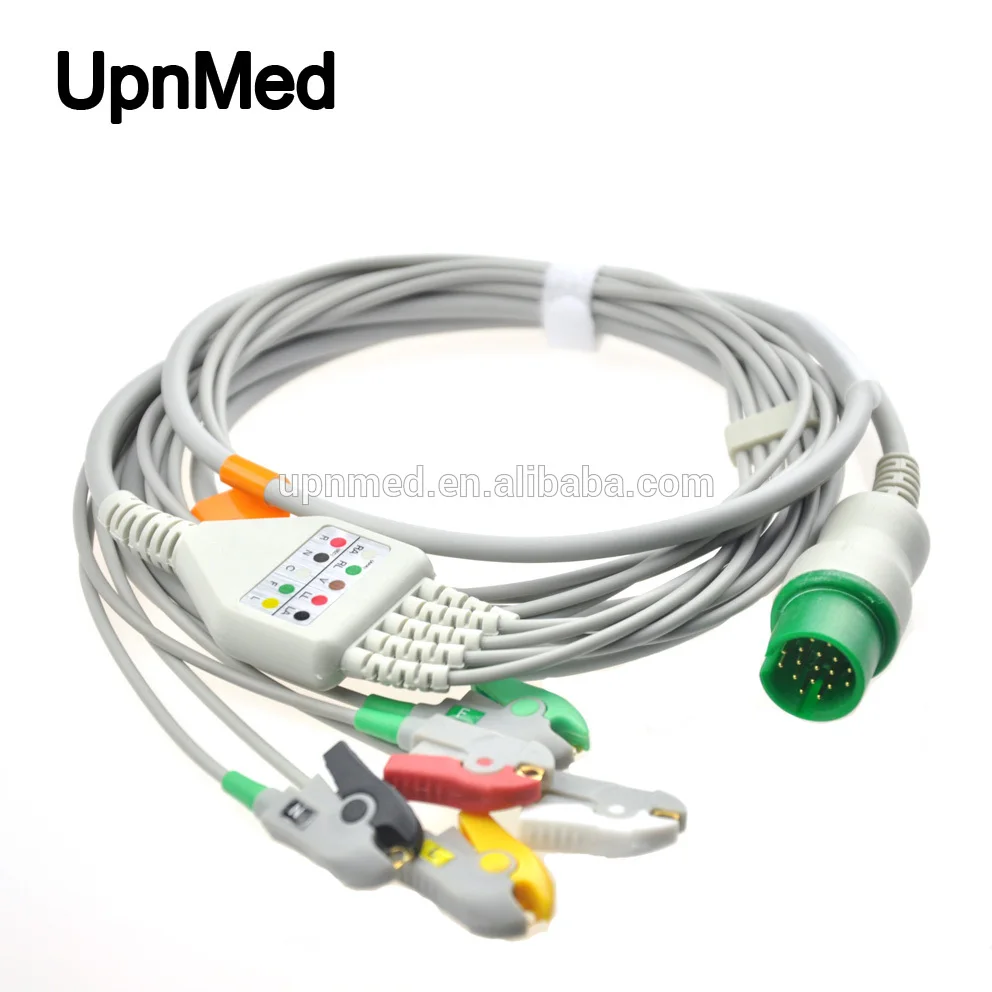 

Compatible ECG patient monitor Spacelabs 5 lead ECG cable,Clip/Grabber,17 pin