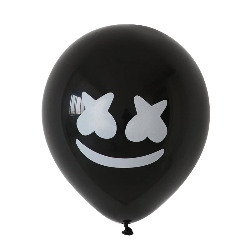 Маска воздушные шары белый черный электронный производитель маска диджея музыкальный фестиваль украшения фольгированные воздушные шары Marshmello воздушные шары Детские игрушки