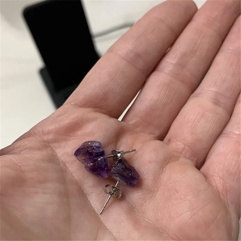 Raw Amethyst Earrings (1)