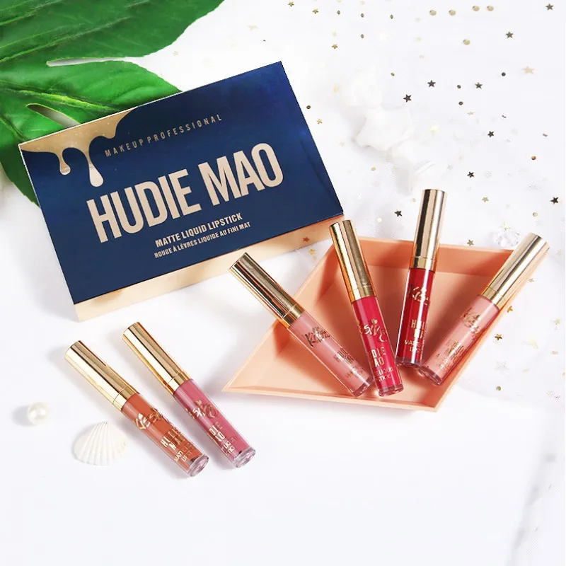 

6Pcs Professional Matte Lip Glaze Moisturizing Lip Gloss Waterproof Lipstick Set Sexy Red Lips Tint Nude Makeup Cosmetics NEW