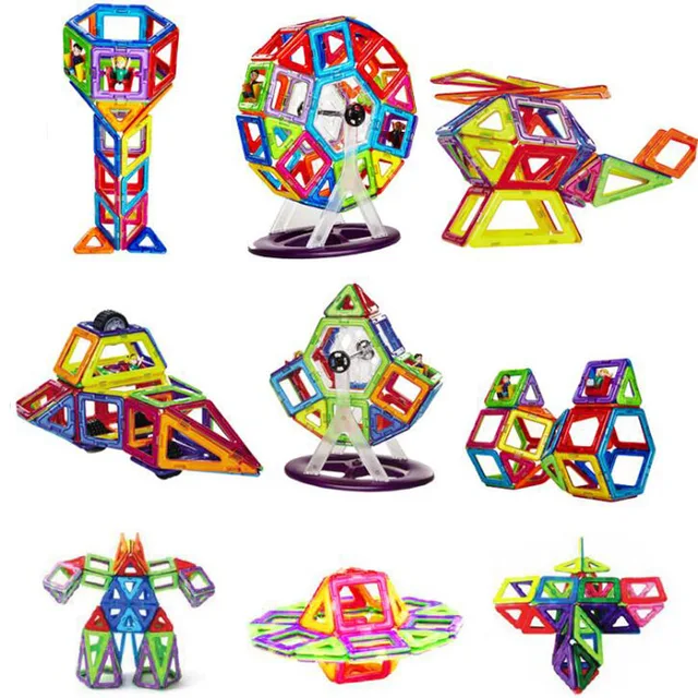 Big Size Magnetic Construction Set Magnetic Building Blocks Triangle Square Bricks Magnet Designer Toys for Children 1