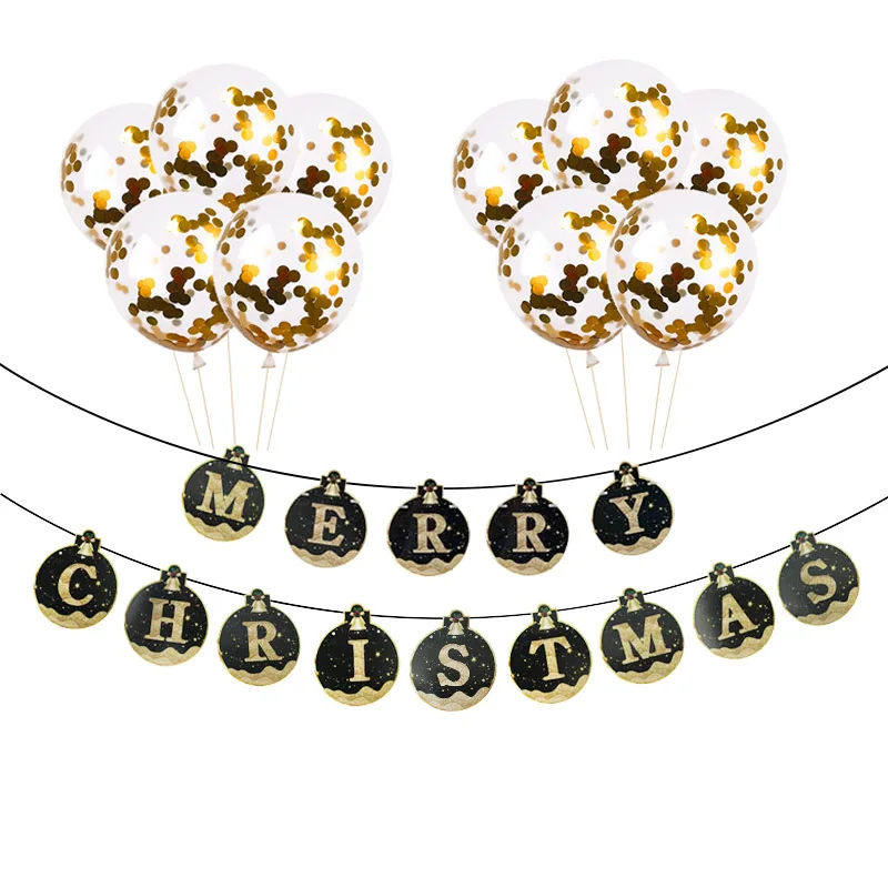 

Merry Christmas Decoration Paper Garland Banner With Balloons New Year Garland Bunting Home Decorations For Christmas Noel