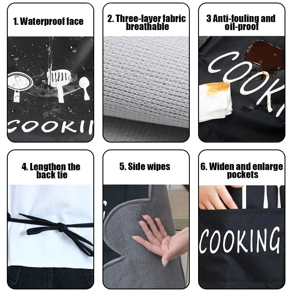 Home Kitchen Waterproof And Oilproof Cute Male And Female Work Cloth
