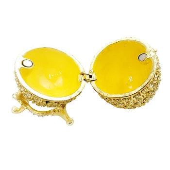 

Vintage Easter Egg Jewelry Box with Enamel and Sparkling Rhinestones Jewelry Trinket Box Home Decorations