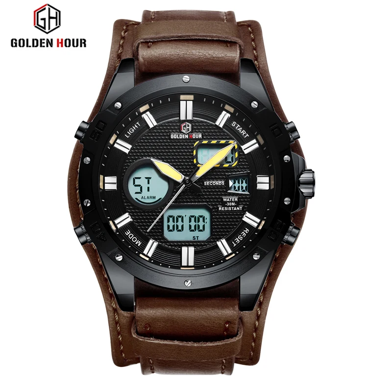 

Top Brand GOLDENHOUR Sport Watch Relogio masculino Automatic Waterproof Quartz watch men Military Wrist Watches reloj hombre