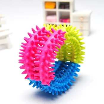 

Pets Thorn Ring Three Color Funny Dog Toy Dogs Mascotas Molar Honden Rubber Pet Supplies Dog Toys Squeaking BB50W