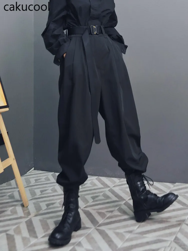 

Cakucool High waist overalls radish pants 2019 autumn new feet pants nine points trousers pants