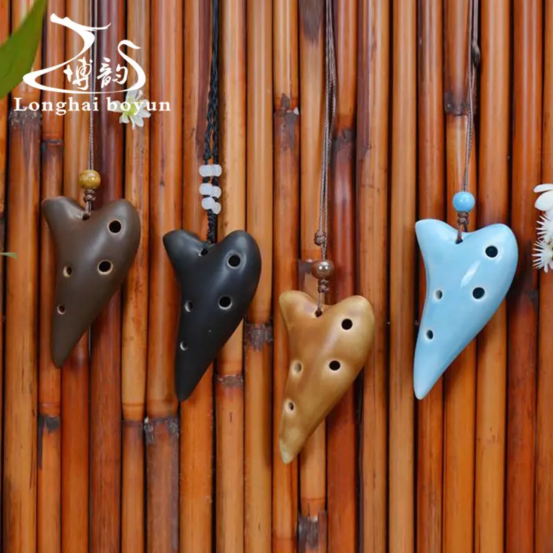 

Pottery Flute 6-hole Treble SC Tune 6-hole Pottery Flute Multi-color Submarine Shape Pottery Flute Mini-instrumental Music Score