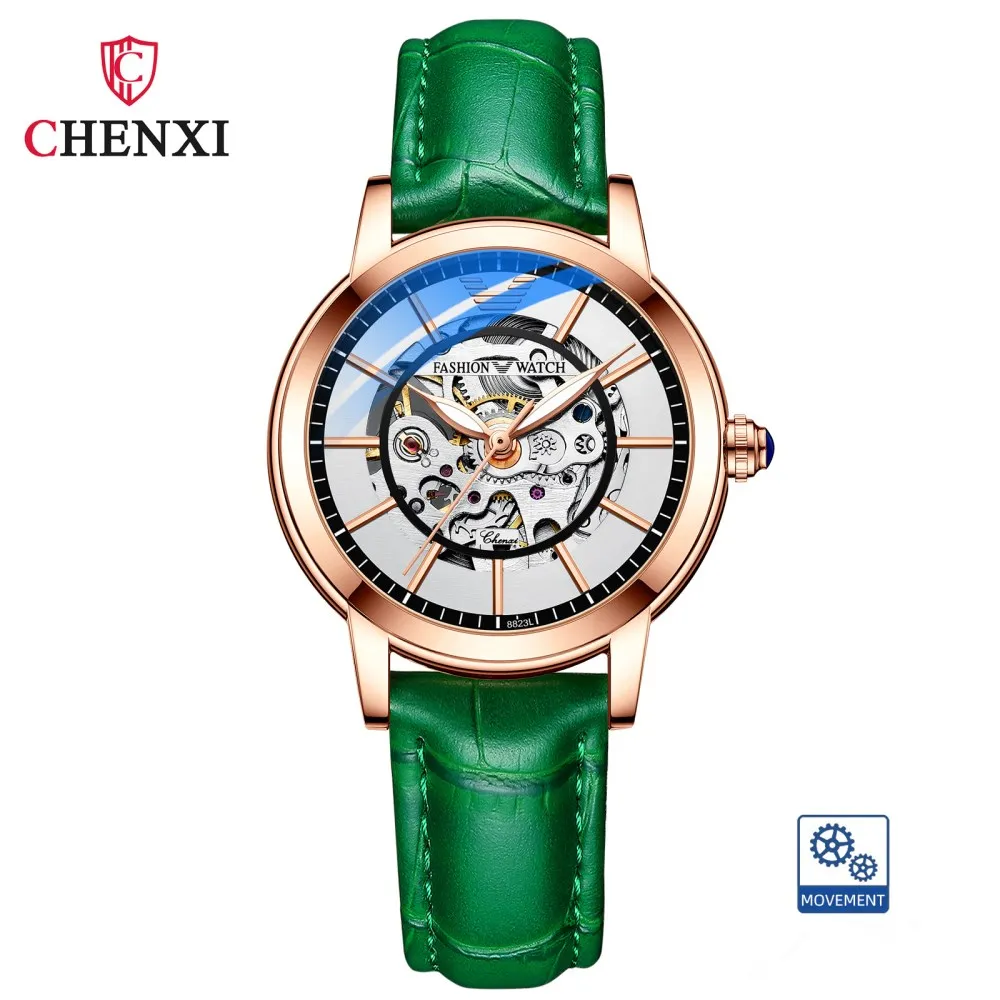 

CHENXI New Luxury Fashion Women Mechanical Watches Top Brand Waterproof Automatic Watch Rose Gold Ladies Skeleton Wrist Watches