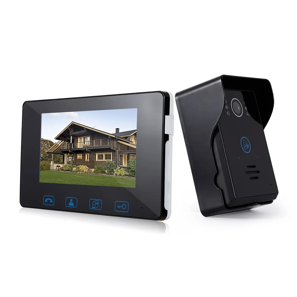 

Video Doorphone 2-Wires Video Intercom System 7-Inch Color Indoor Monitor and HD camera Outdoor Video doorbell With 49ft Cable