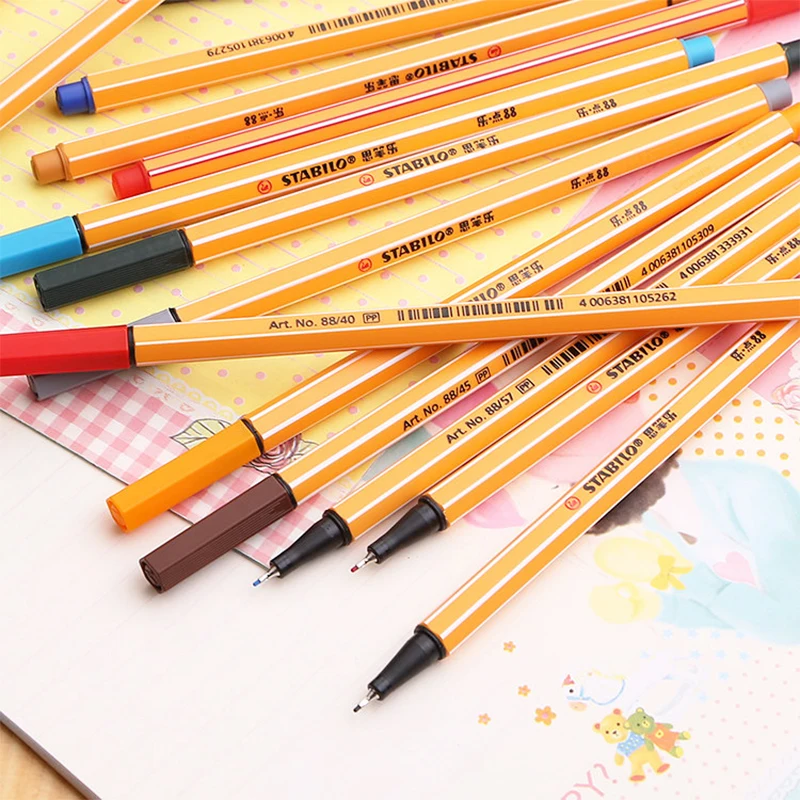 Ручка из волокна Stabilo 88 Fineliner 0 4 мм 10/20/25 цветов профессиональная тонкая ручка