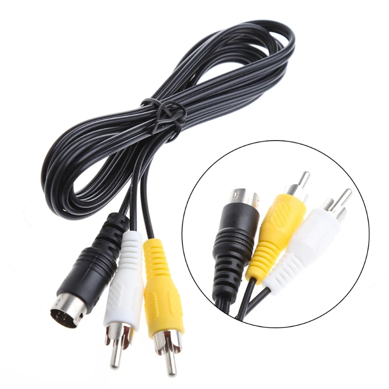 Black 1.5M/5FT Audio Video AV Stereo Composite Adapter Cable For SEGA Genesis/MD | Электроника