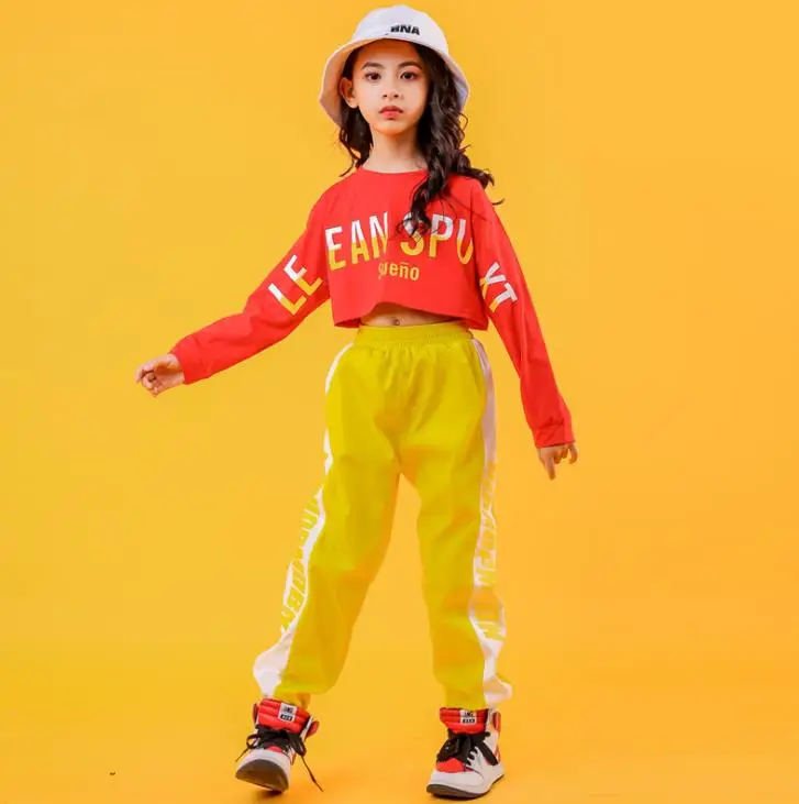 Hansber Kids Girls 2 Piece Workout Outfits Crop Top with Harem Pants Gymnastics/Hip Hop Dance/Running Clothes Sets