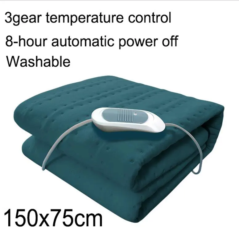 220 в домашнее электрическое одеяло с двойным контролем температуры, электрический матрас для студенческого общежития - Цвет: 150x75cmPeacock blue