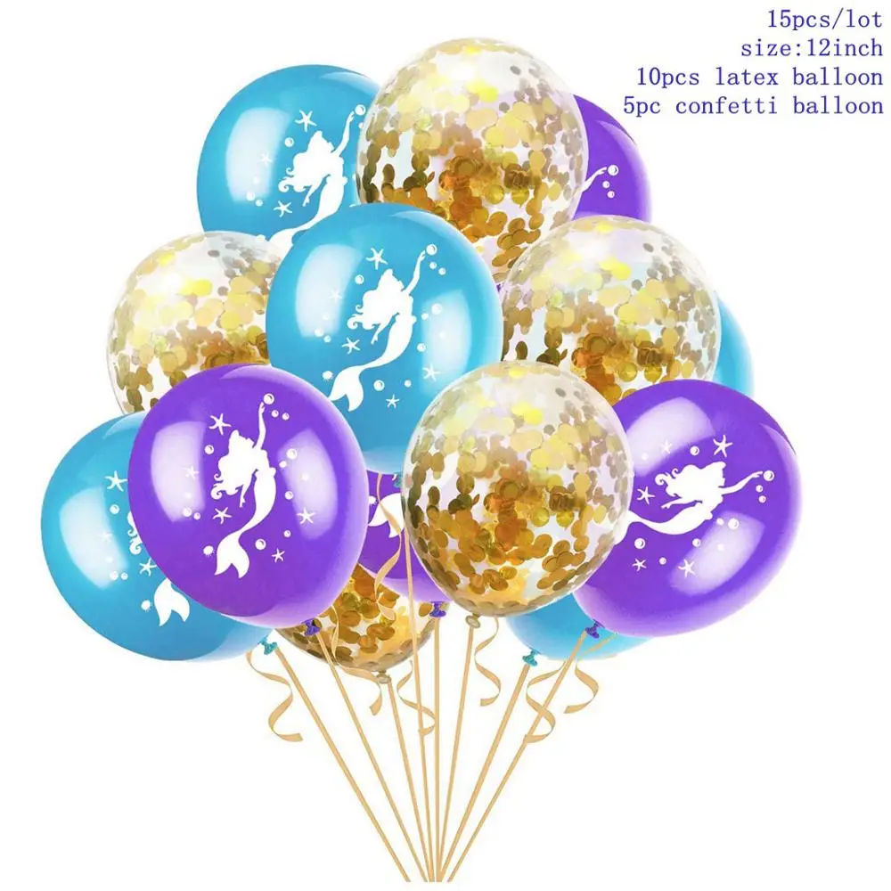 Mermaid Balloons 1 Taoup 1 шт. градиентный цвет блестки маленький брелок с хвостом русалки с днем рождения Русалка тема вечерние украшения для девочек детские украшения - Цвет: Mermaid Balloons 1
