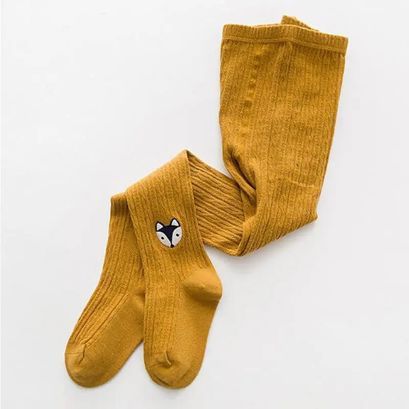 Весенне-осенние детские теплые колготки с вышивкой и мультипликационным принтом, однотонные леггинсы, Леггинсы для студентов