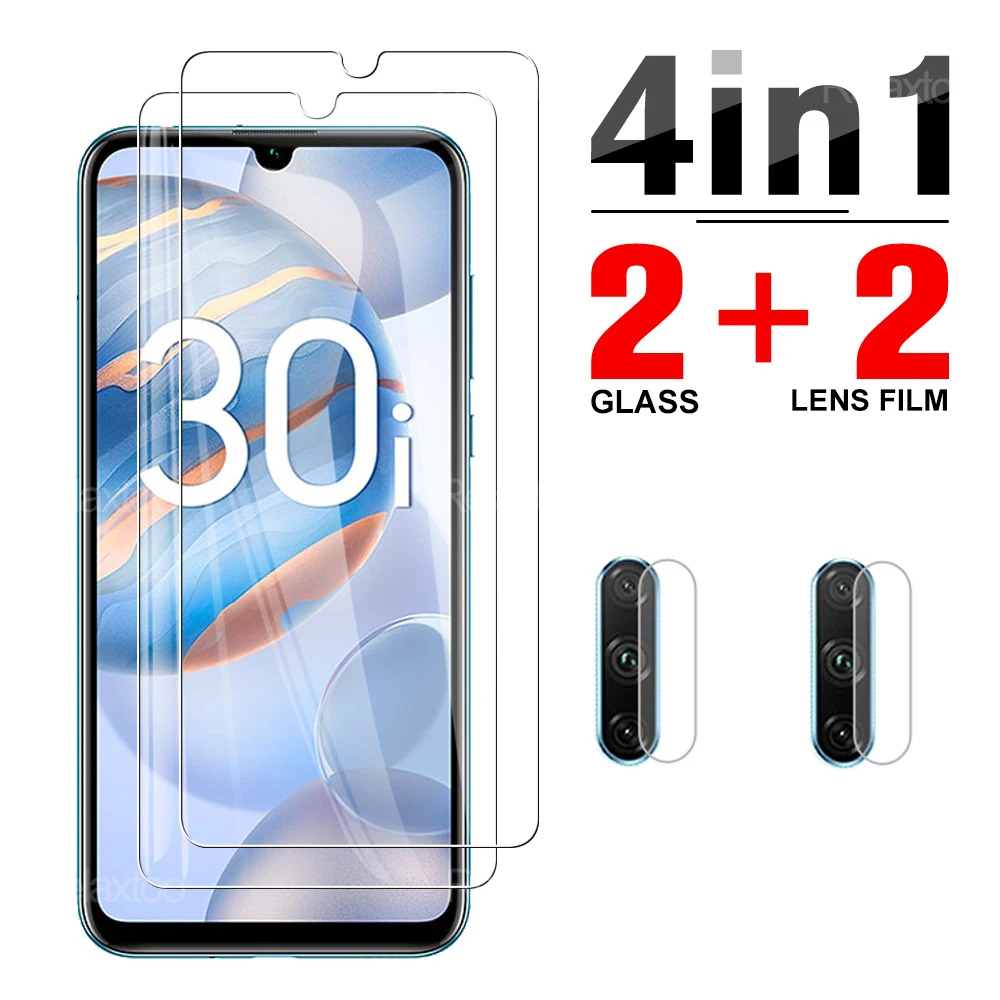 4 in 1 Camera Glass Protector For Huawei Honor 8X 8A 8S 8C 8 s x a c 30 30i Lite Tempered Safety Screen Full Cover Film | Мобильные