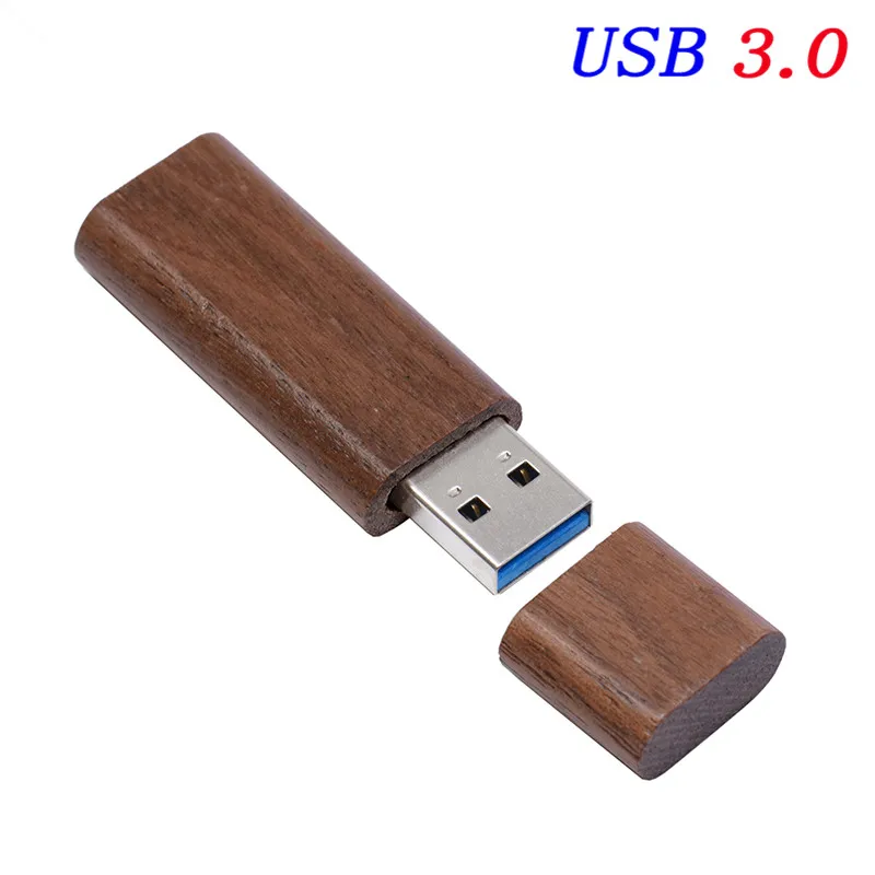 JASTER USB флэш-накопитель деревянный круглый стержень модель+ коробка USB 3,0 логотип на заказ 4 ГБ 8 г 16 ГБ 32 ГБ 64 Гб 128 ГБ Флешка карта памяти U диск - Цвет: Walnut wood