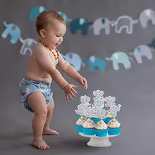 

Blue Elephant Cupcake Toppers Cupcake Decorations Food Picks for It's A Boy Baby Shower Kids Birthday Boys Party Supplies 48 Pcs