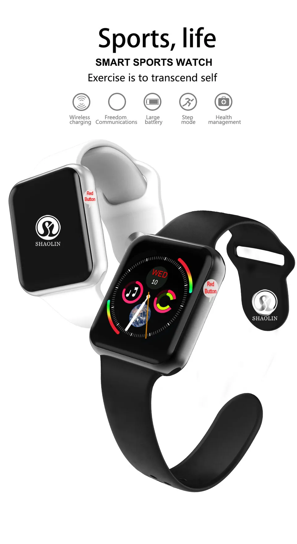 Bluetooth Смарт часы серии 4 Смарт-часы чехол для apple iPhone Android смартфон Reloj Inteligente не apple Watch(красный Butto