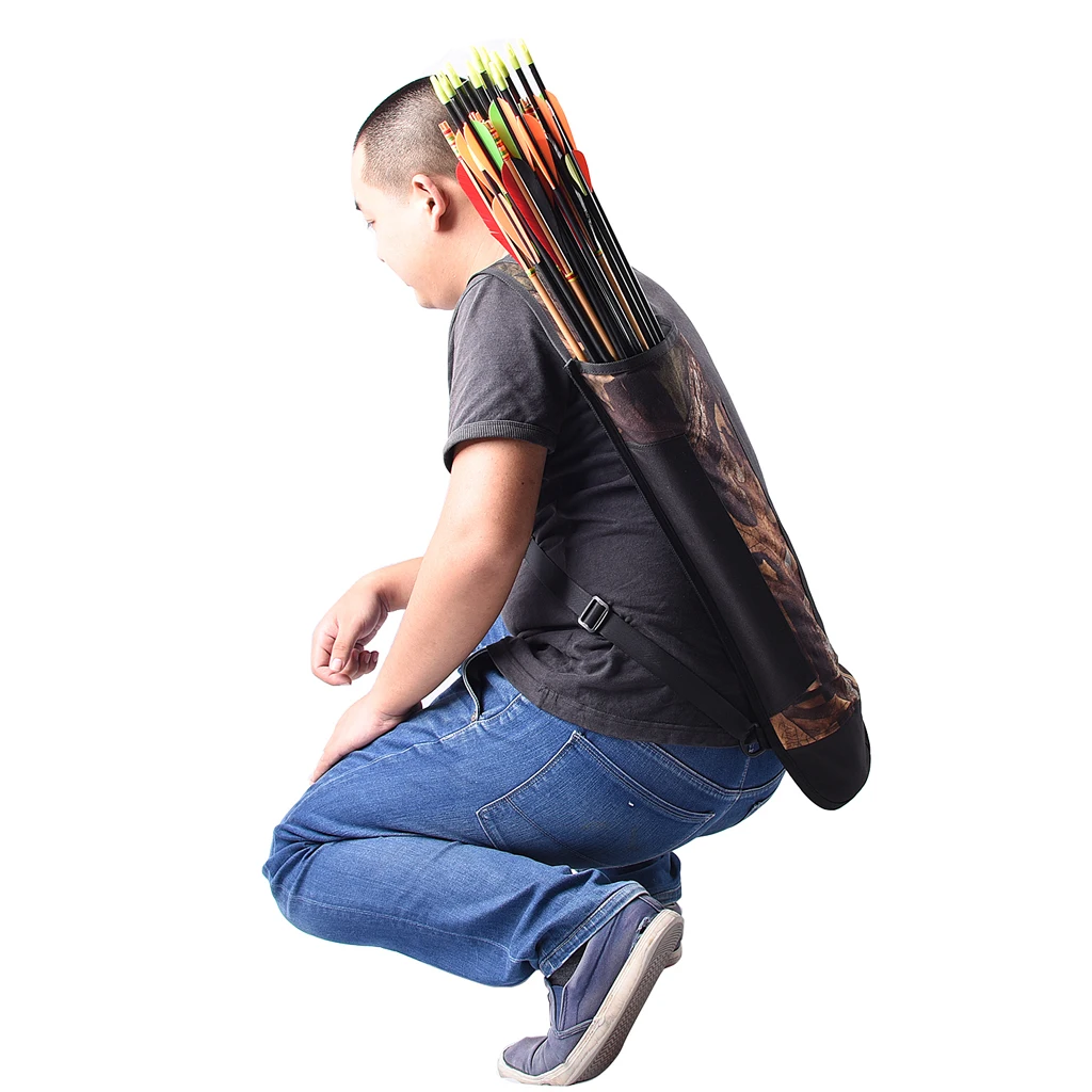 Outdoor Back Arrow Quiver Bow Archery Accessories Shoulder Hanging Target Shooting Archery Quiver Arrow Bag for 40pcs Arrow