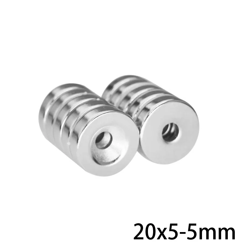 Disc Powerful Magnetic Rare Earth Neodymium Magnets Strong 20*5-5 round Magnet with hole 5mm 20*5 20x5-5 round magnets neodymium magnets