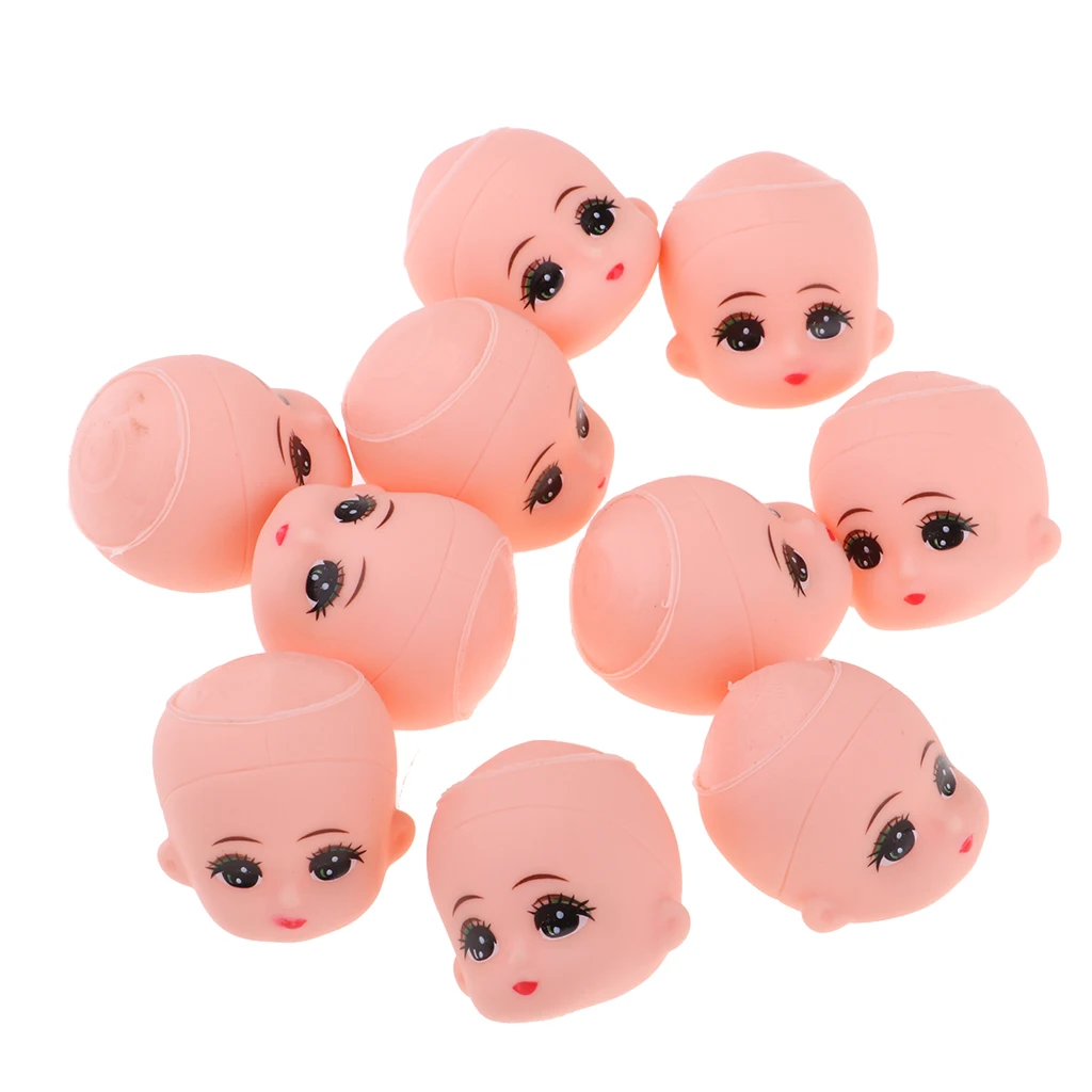 10pcs Mini Baby Heads Mold for 5inch Bathing Doll Custom Making Body Parts Key Chains Doll Custom
