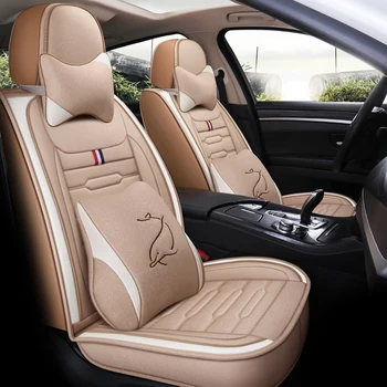 

Full Coverage flax fiber car seat cover auto seats covers for mercedes benz class e w210 t210 w211 t211 w212 w213 w124 glk 350