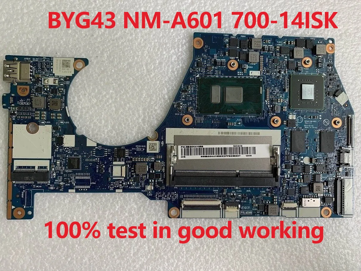 incredible  SHELI BYG43 NM-A601 Laptop motherboard for Lenovo YOGA 700-14ISK notebook pc mainboard I7-6500U i7 